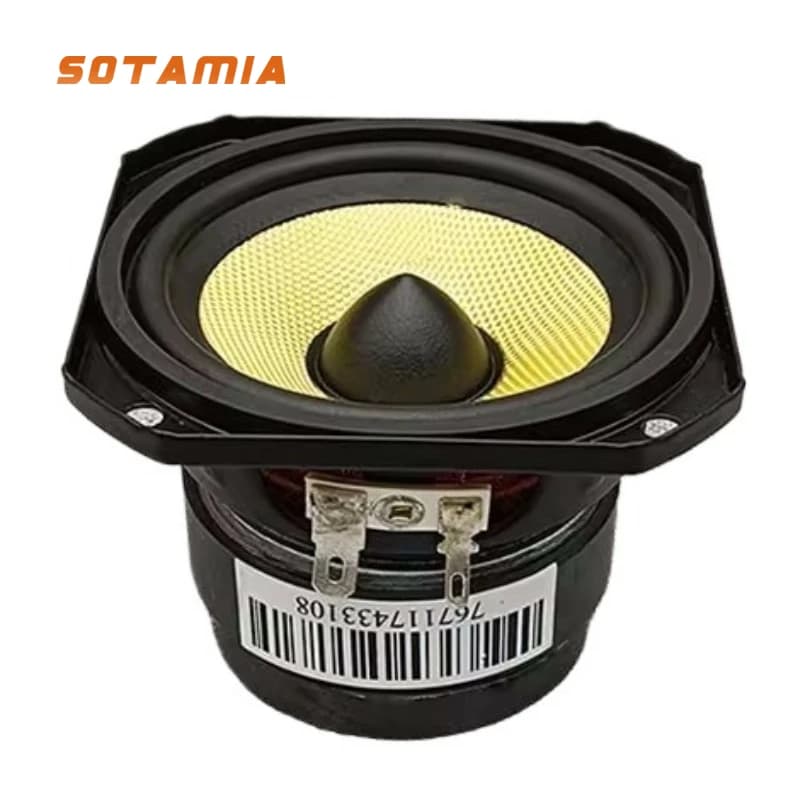 SOTAMIA 1PCS 3 pollici giallo bassin in fibra di vetro subwoofer 4 Ohm 20 Watt altoparlante bidirezionale 20 core bobina vocale lunga bordo in gomma