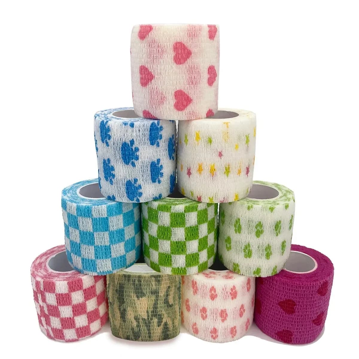 1/9pcs Nastro avvolgente per benda elastica autoadesiva sportiva colorata Elastoplast per cuscinetti di supporto per ginocchio Dito Caviglia Palmo Spalla