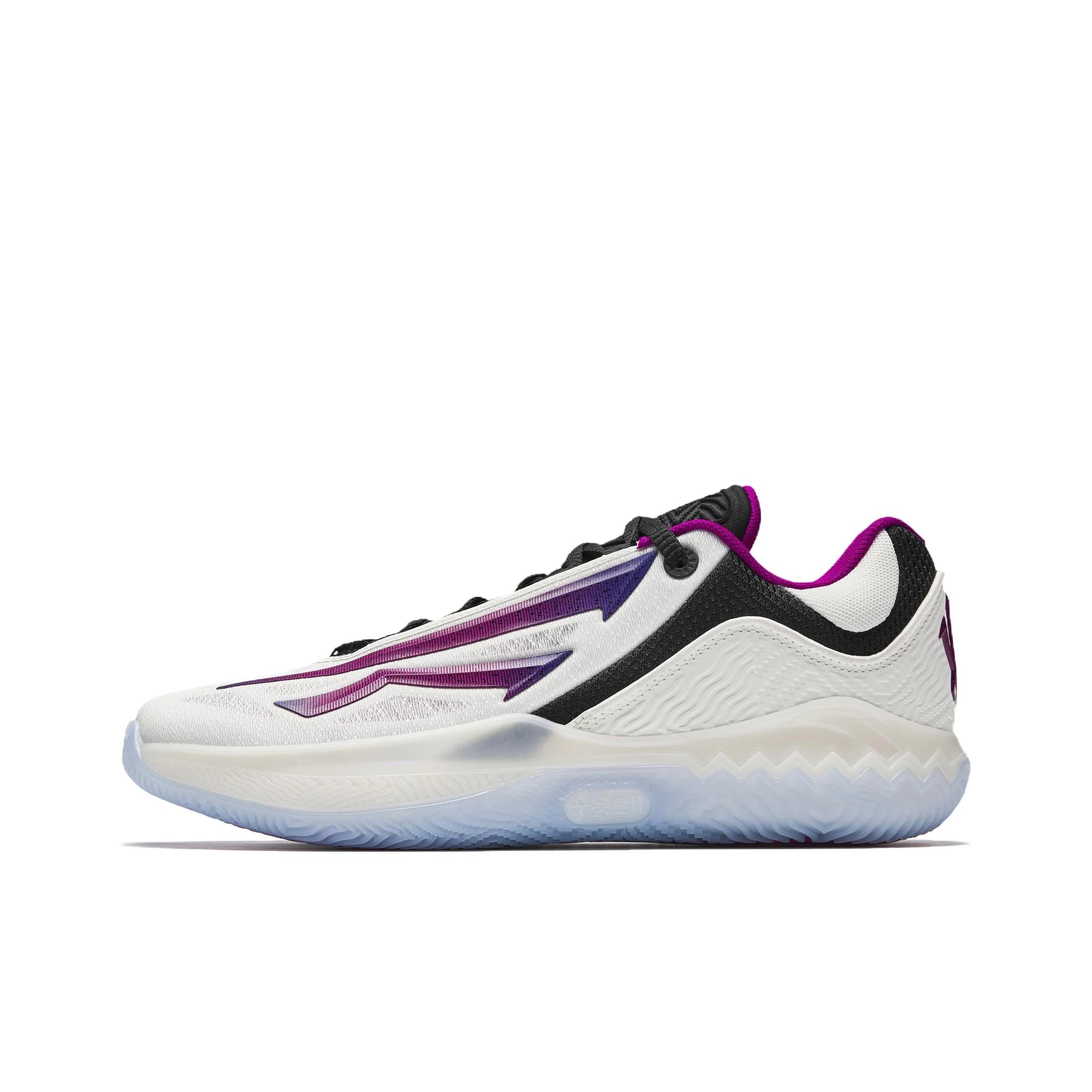 Anta KAI SPEED 2 Low top Mid Rise X Silhouette Nylon Plate A SHOCK PRO Basketball Shoes Men's White Black Purple 912541114S-5