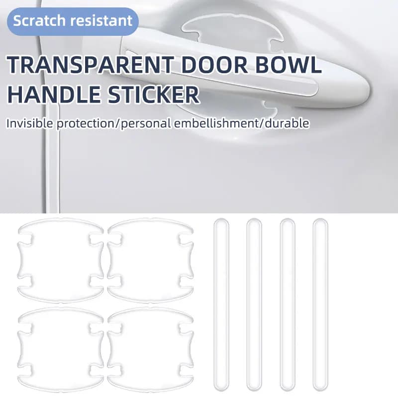 Maniglia per portiera dell'auto Ciotola protettiva antigraffio Adesivi trasparenti invisibili Striscia di protezione anticollisione per specchietto retrovisore in silicone