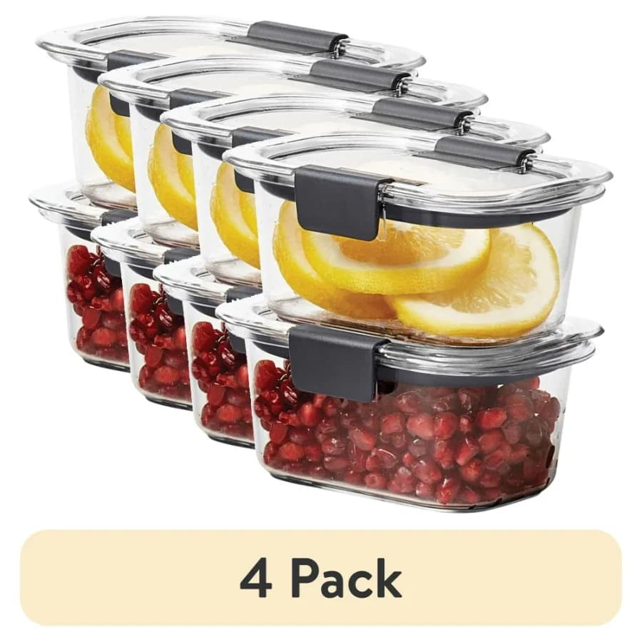 Set di 2 Contenitori per Alimenti Antimacchia da 1,3 Tazze, in Plastica Trasparente Senza BPA, a Prova di Perdite e Impilabili per la Conservazione in Cucina