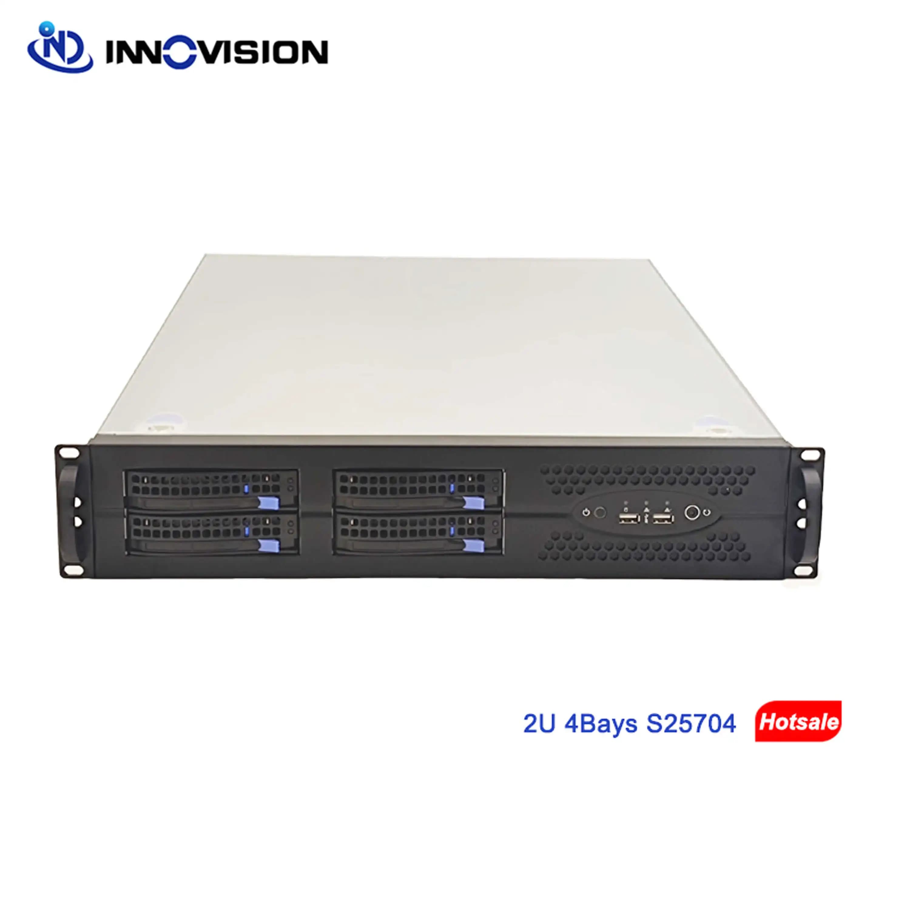 Nuovo economico telaio per server rackmout di stoccaggio Hotswap NAS da 2U 570 mm di profondità con vassoi HDD senza viti a 4 alloggiamenti e backplane SATA