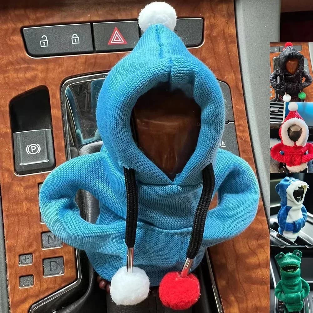 Copertura per leva del cambio auto a forma di felpa, decorazione interna auto, simpatica e alla moda, con design a cartone animato