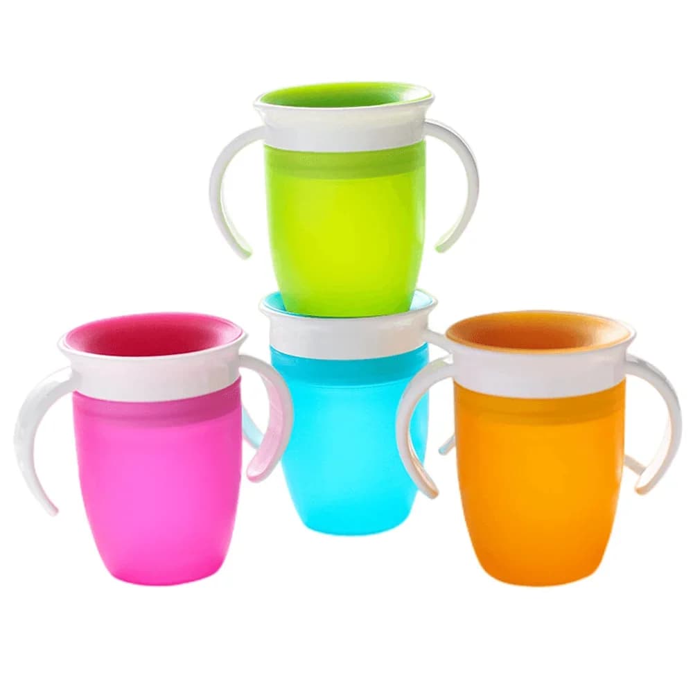 Tazze per bambini che possono essere ruotate, tazza magica per imparare a bere, tazza per bambini a prova di perdite, bottiglia per acqua per bambini, 207 ml, Copos