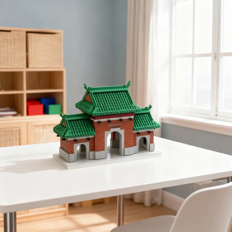 2082pcs MOC Gate of Zhixin High School Creator Model Building blocks Architecture toys Christmas gifts Education Kids creative