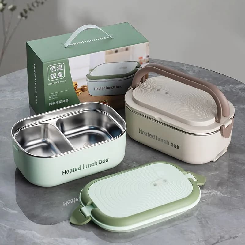 Contenitore per Alimenti Elettrico in Acciaio Inox 304, Scaldavivande Portatile per Ufficio e Studenti