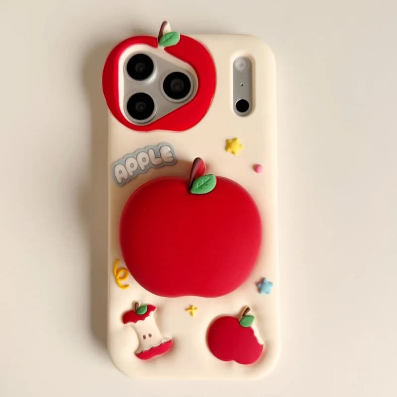 Cute With Stand Mirror Silicone Phone Case for iPhone 12 13 14 15plus 16E 17 18 Pro Max Cover Soft Shockproof For Airpods Case