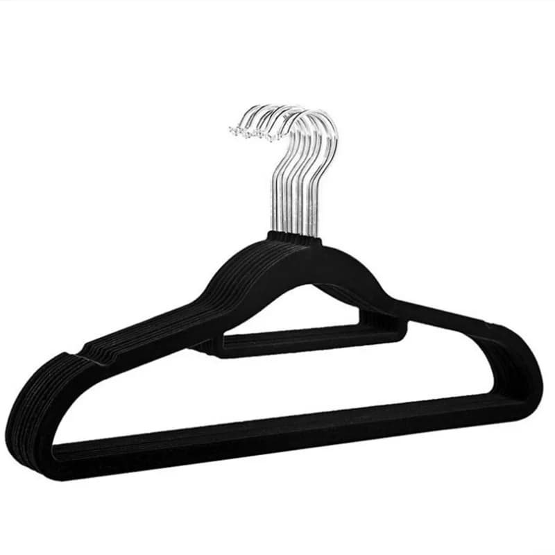 10 pz/lotto Appendiabiti Negozio di Abbigliamento Cappotto 45 cm/35 cm Velluto Appendiabiti Ganci per Per Adulti/Bambini Appendiabiti Cremagliera vestito gancio