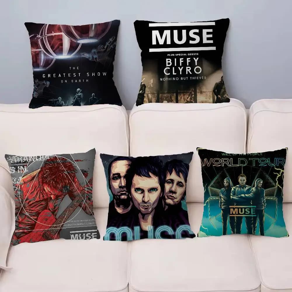 Vintage Pop M-Muse Band Cuscino Regalo Home Office Decorazione Cuscino Camera da letto Divano Cuscino per auto Federa per cuscino