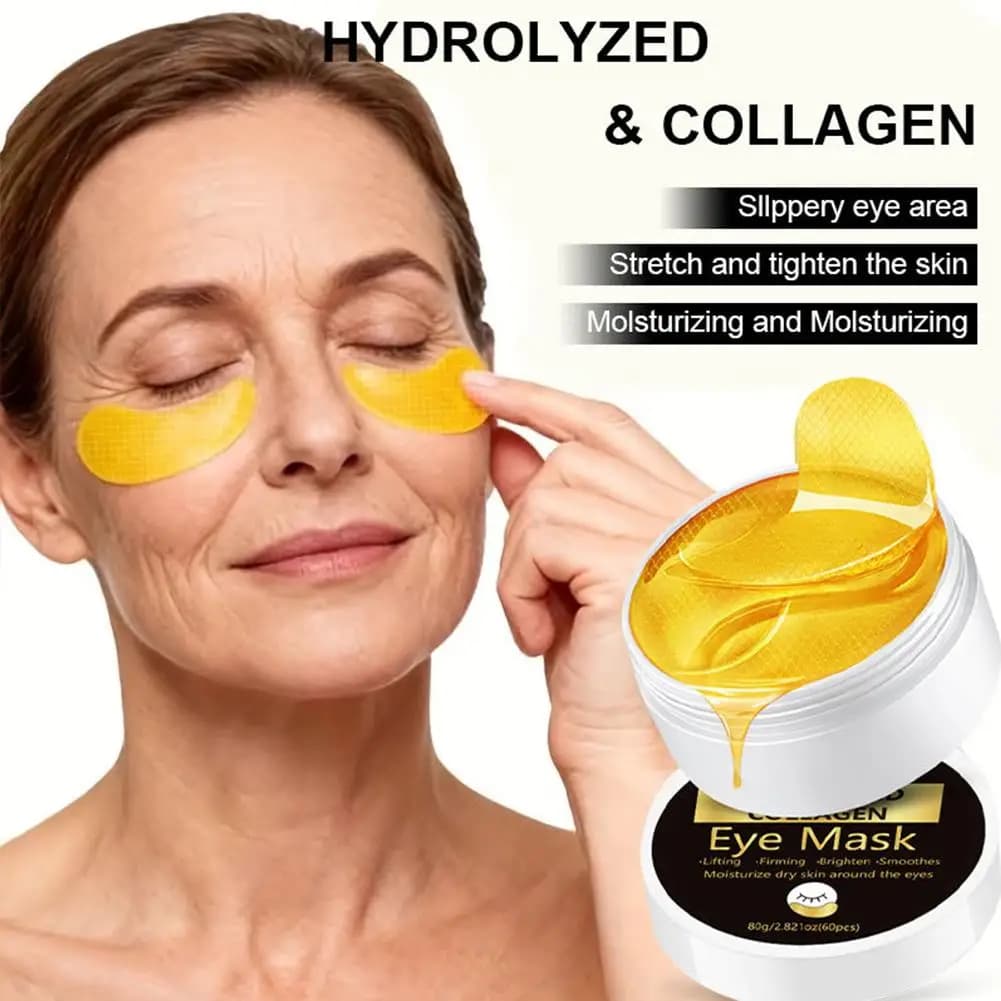 Retinol Collagen Gold Gel Eye Mask Patches, Moisturizing Under Eye Brighten Skin Minimize Puffiness Wrinkles Anti-Aging Eye Care