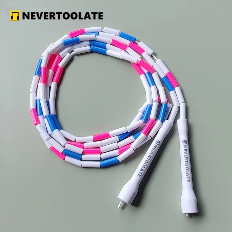 NEVERTOOLATE 1 inch PE 8.5MM rope diameter for jumping with 2.9 meters hard beads