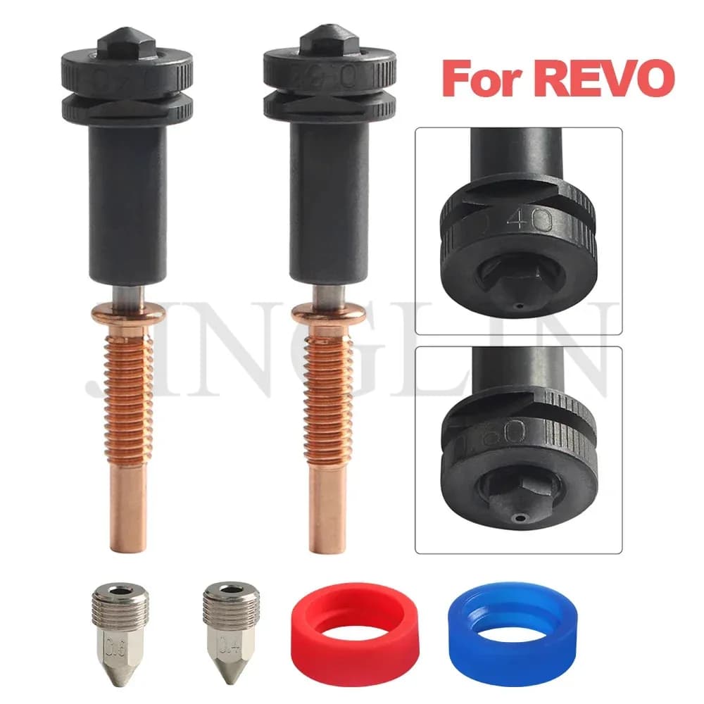 Kit ugelli aggiornati per Hotend REVO ad alto flusso, ugelli da 0,4 e 0,6 mm in acciaio temprato/rame/titanio/TC4, parte per stampante 3D