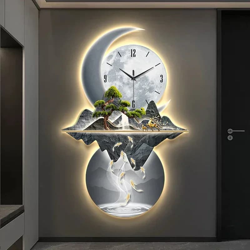 Art Mural Wall Clocks Led Modern Big Size Large Luxury Restaurant Wall Watch Silent Aesthetic Horloge Murale Home Decoration