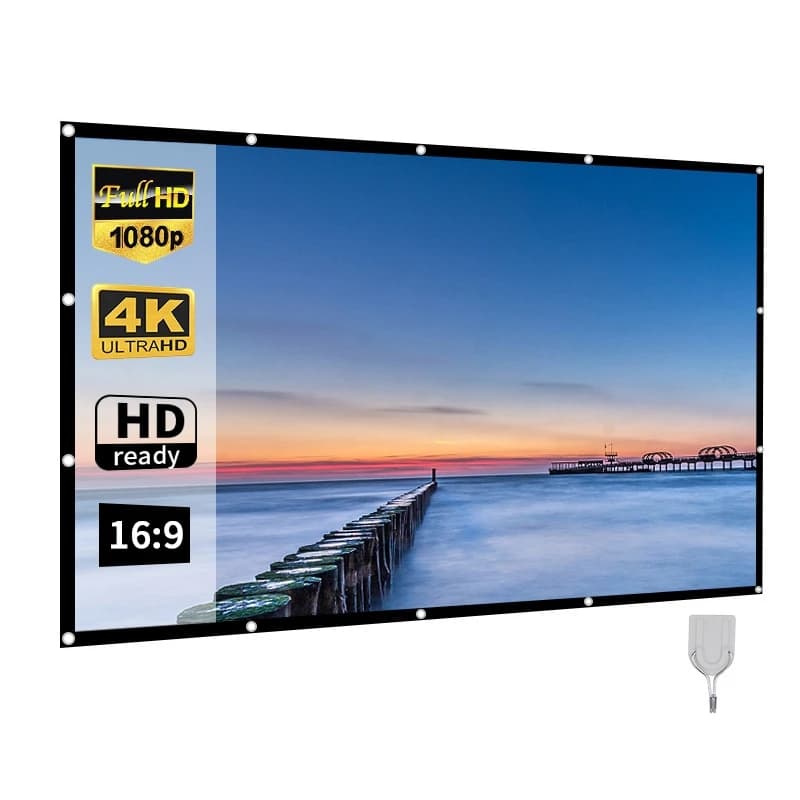 【A28T】 Schermo per proiettore portatile per home theater esterno HD bianco pieghevole anti-piega (84 pollici)