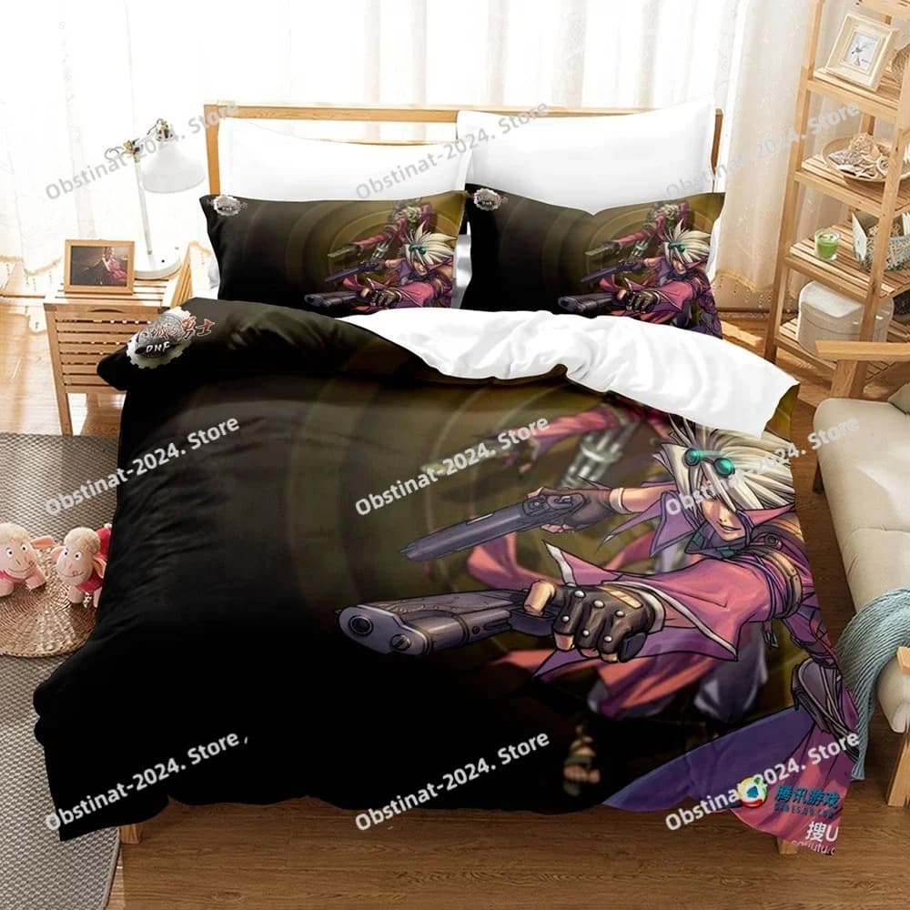 Moda 3d Stampa Gioco Dunge Fighter Mago femminile Set biancheria da letto Set letto singolo matrimoniale king size Set copripiumino per camera da letto per bambini