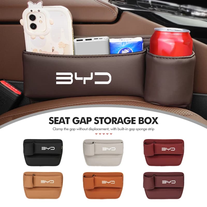 For BYD Car Seat Srat Filler Wallet Phone Gap Slit Pocket Storag Box F3 E2 D1 E9 E3 S2 F3DM L3 E6 G6 G5 M6 S8 G3R