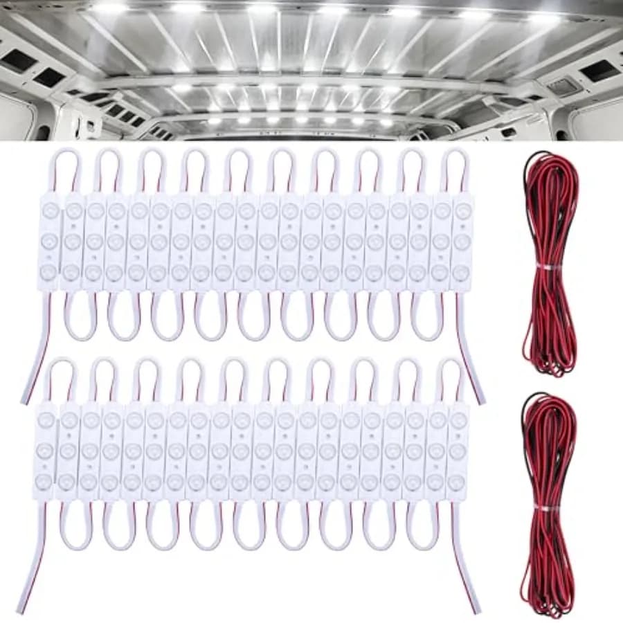 120 Led Van Interior Light Kits, 12V Led Light Strip, Cargo Van Accessories, Ceiling Work Lights Kit, Enclosed Trailer Lights f