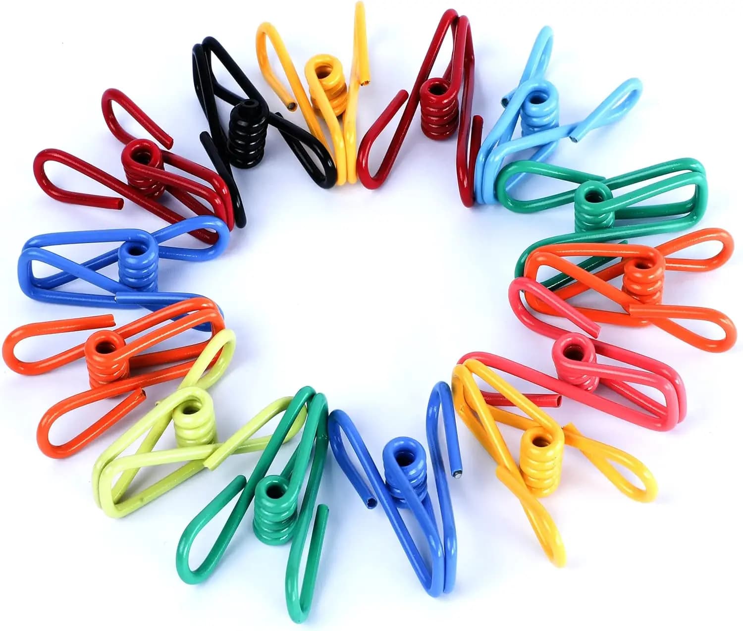 Confezione da 30 Clip Assortite per Sacchetti - Sigillanti Colorati Rivestiti in PVC per Alimenti, Carta e Bucato