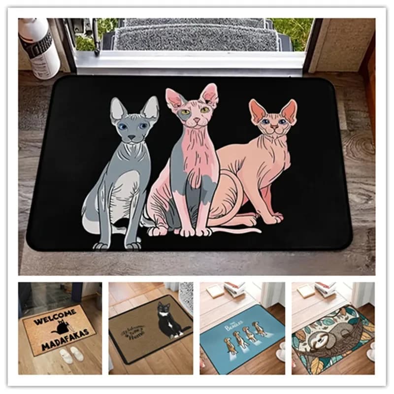 Animale Sphynx Gatto senza peli Camera da letto Zerbino Casa Zerbino Soggiorno Antiscivolo Lavabile Tappeto Balcone Area d'ingresso Decor Tappeti