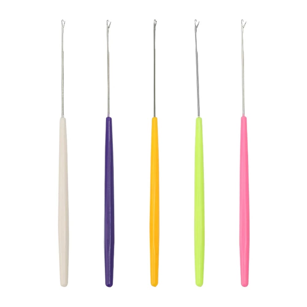 Manico in plastica Piccolo uncinetto con lingua Scarpe maglione Parrucca con perline Strumenti per cucire a maglia per tessitura dei capelli Estensione Dreadlock
