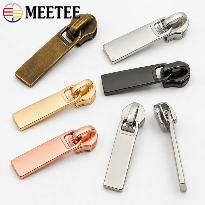 20/30/50Pcs 5# Metal Zipper Sliders Nylon Zip Head Puller for Backpack Jacket Handbag Repair Sewing Accessory Kit DIY Craft Tool