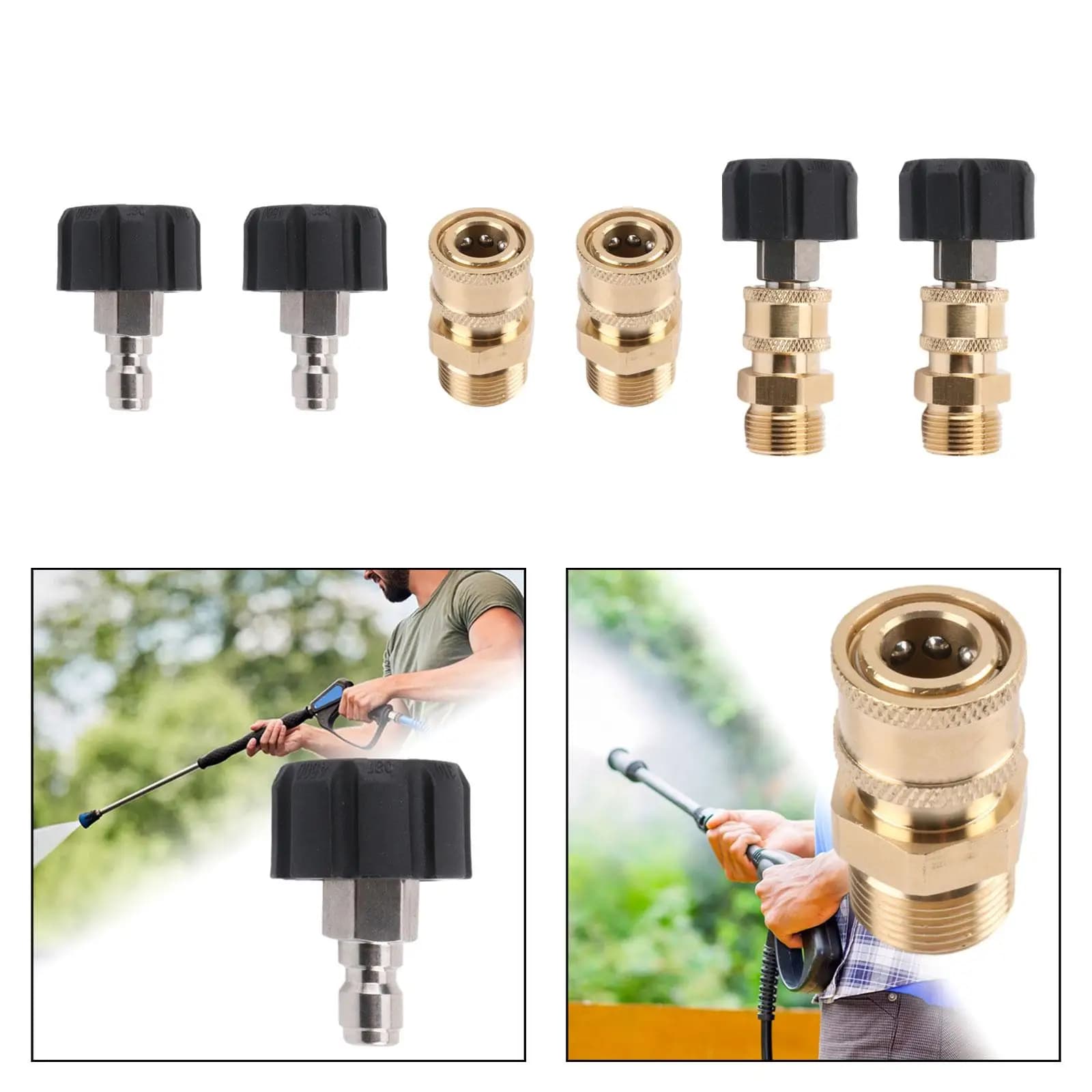 Adattatore per tubo idropulitrice M22 da 14 mm a 3/8 pollici e 1/4 pollici