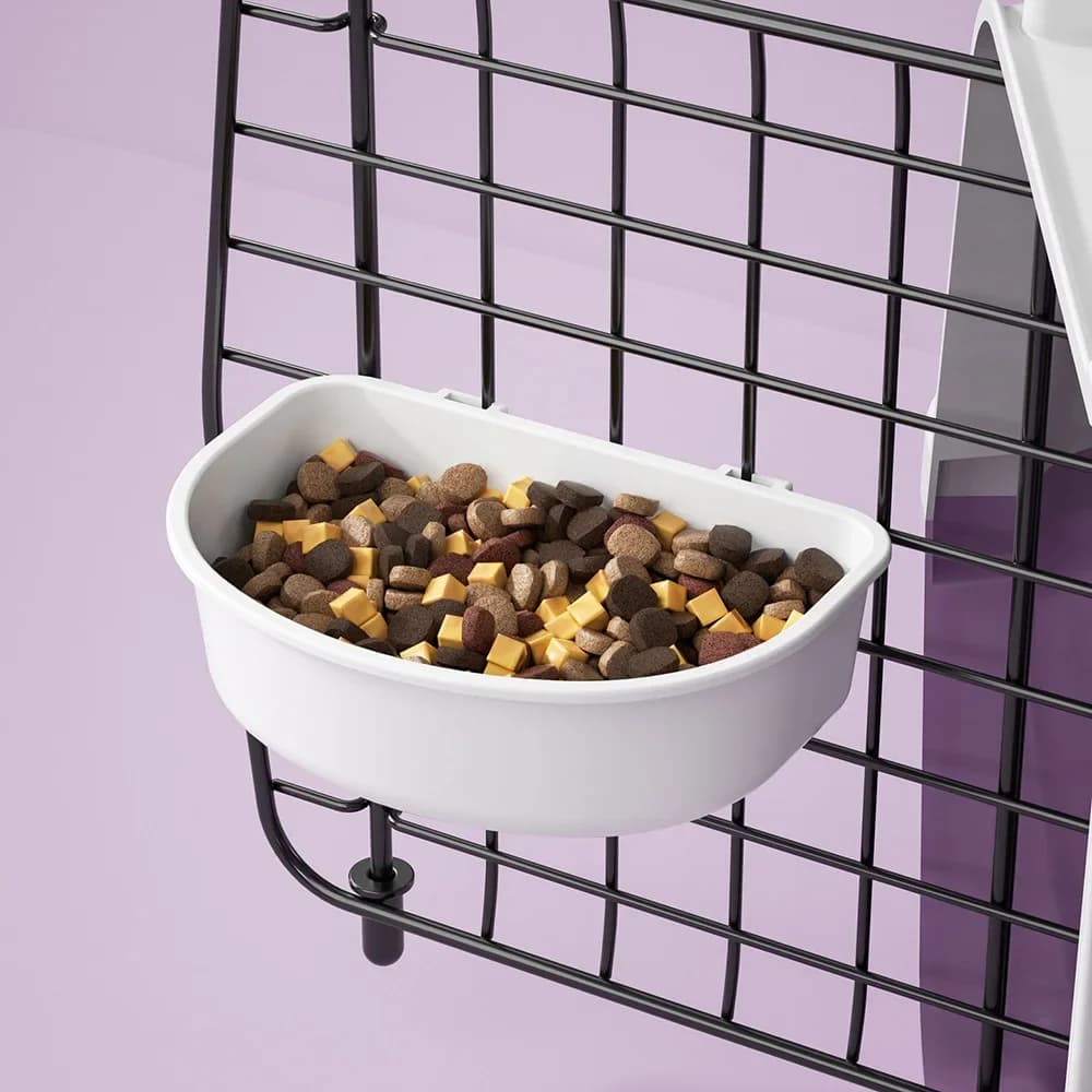 Ciotola per animali domestici sospesa per casse/portatori di compagnia aerea: ciotola per alimentazione anti-fuoriuscita per gatti, cani, uccelli, forniture per piatti d'acqua sospesi per alimenti per animali domestici