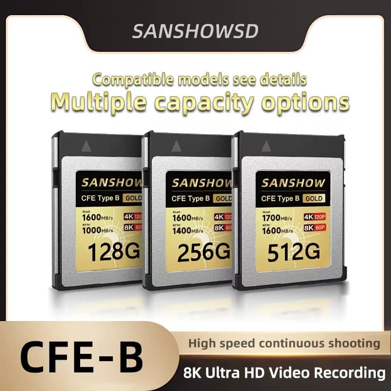 CFexpress Type B Memory Card -Ideal for 4K & 8K RAW Video, High-Speed Photography, and Professional Use - Compatible with