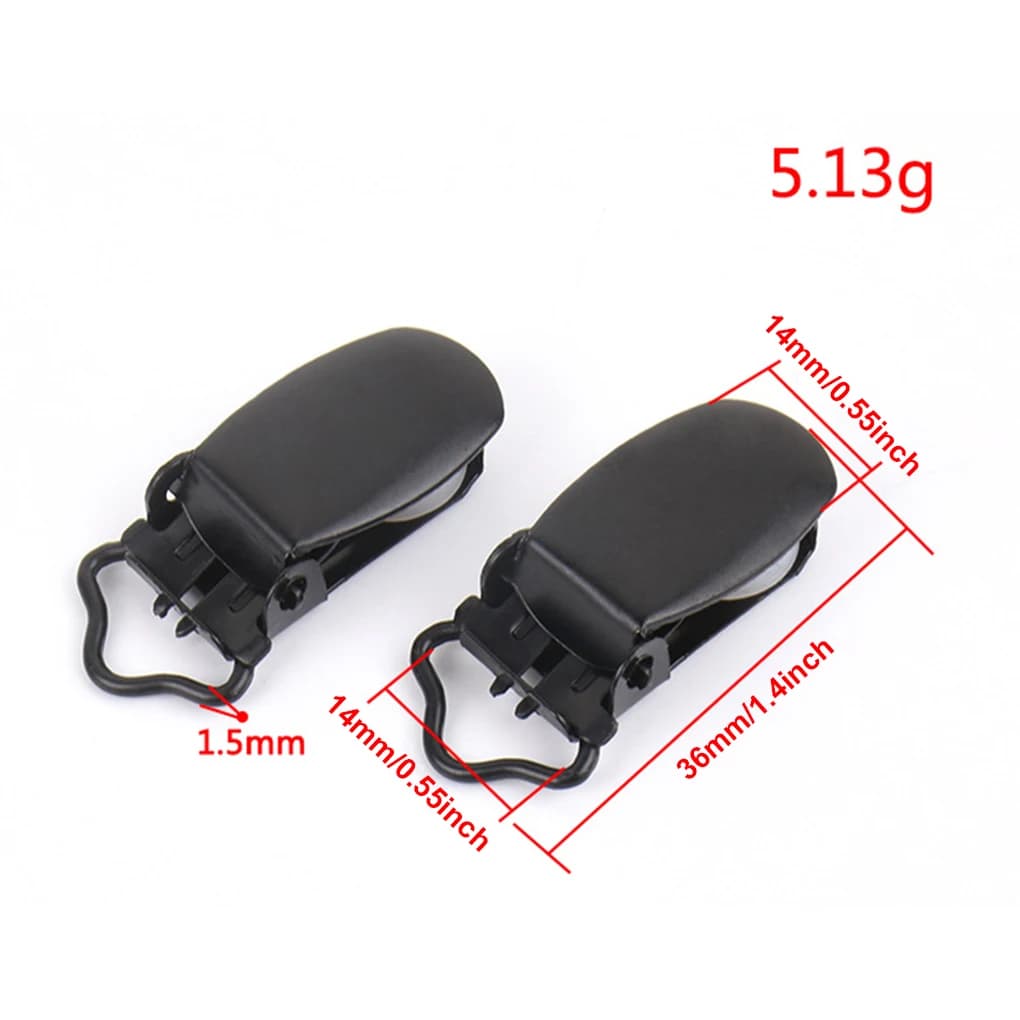 10 clips for 14 mm solid black straps: fashionable buckle, sheet clip for easy stitching, practical sewing accessories
