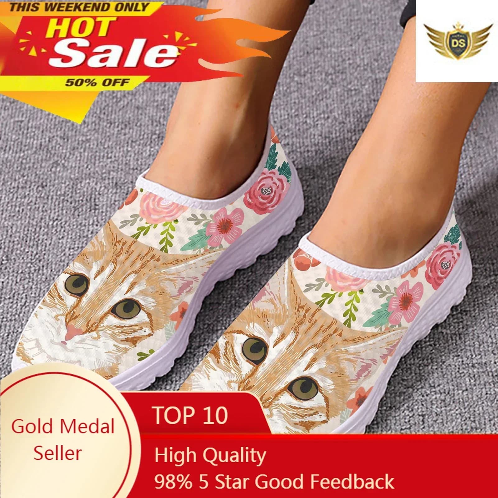 Nice cartoon orange cat/gattino ibisco print summer shoes comfortable moccassini flat sole soft slip on shoes