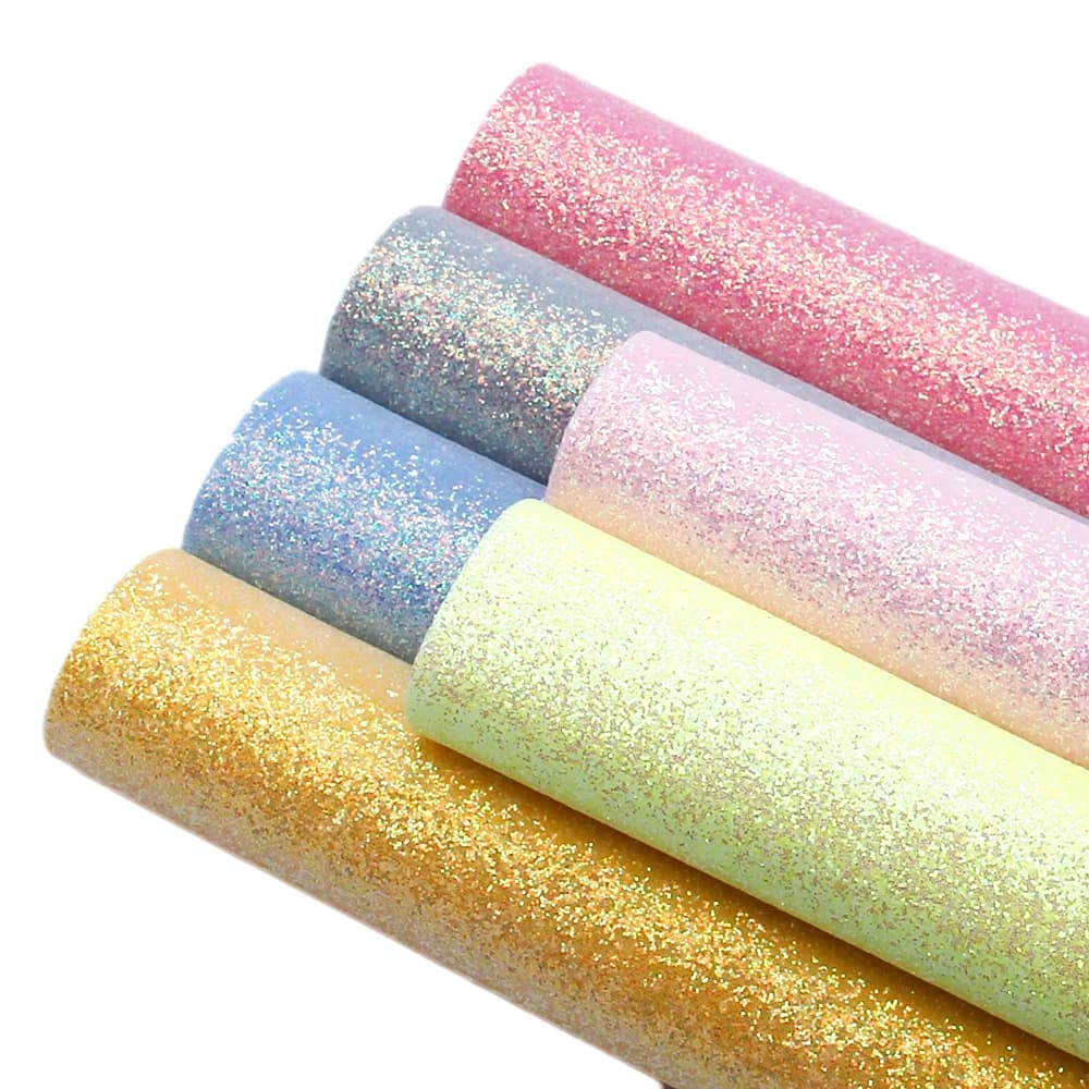 1 Pezzo di Tessuto in Pelle Sintetica Glitterata 7,7*12,9 Pollici