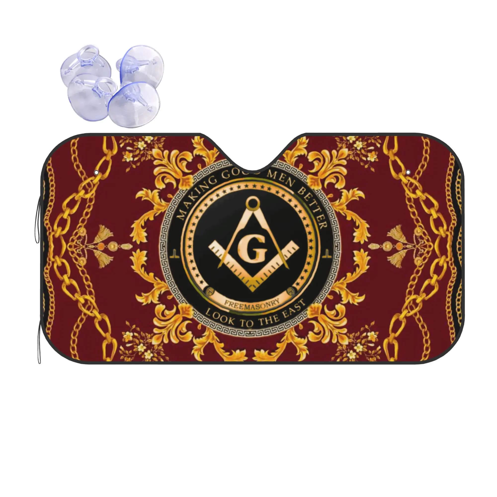 Windshield Sun Shade Car Freemasonry Freemason Masonic Symbol Solar Reflector Protector Visor Screen Cover Vehicle Windscreen