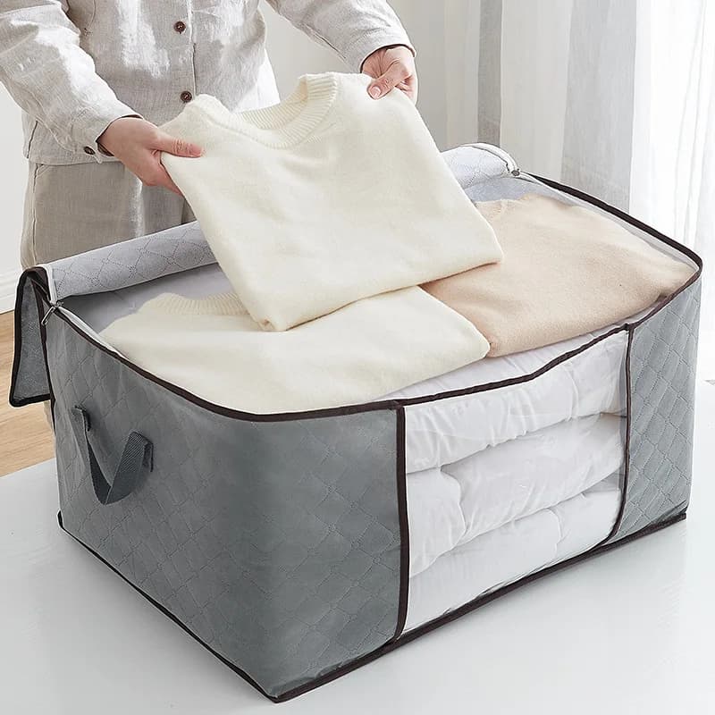 Borsa portaoggetti per trapunta in cotone non tessuto Abbigliamento di grande capacità Trapunta in cotone Bagagli mobili Borsa portatile a prova di umidità e antipolvere