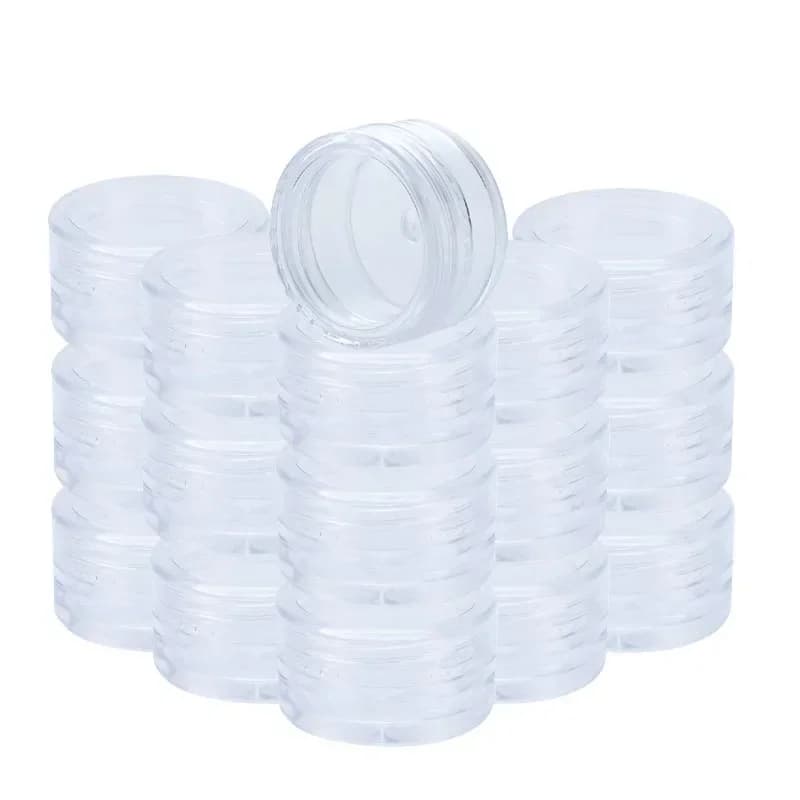 50/100 pcs 15g Transparent Empty Bottles Plastic Cosmetic Containers For Umbrella Cream Lip Balm Vase Sample Bottle Reusable