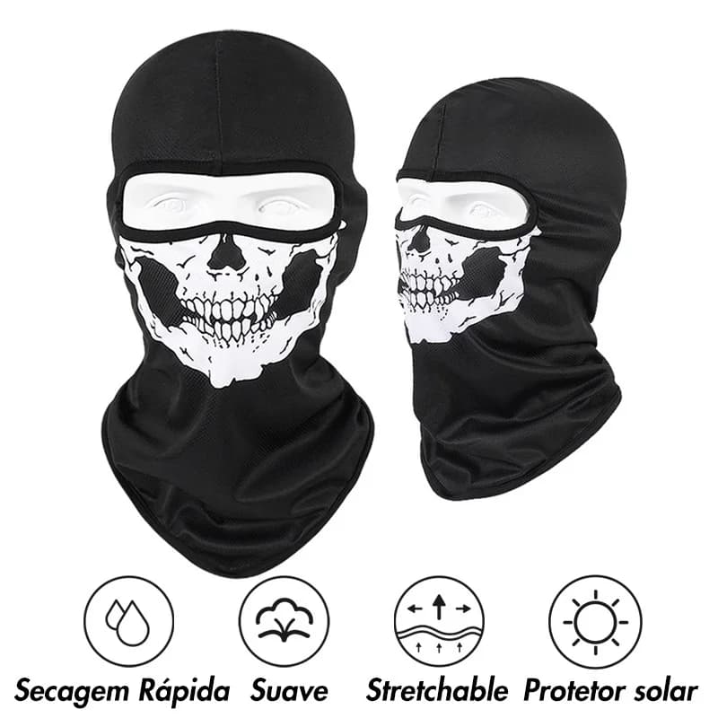 Passamontagna da bicicletta Maschera a pieno facciale con stampa teschio Antivento Sci Testa Scaldacollo Fodera per casco da motociclista