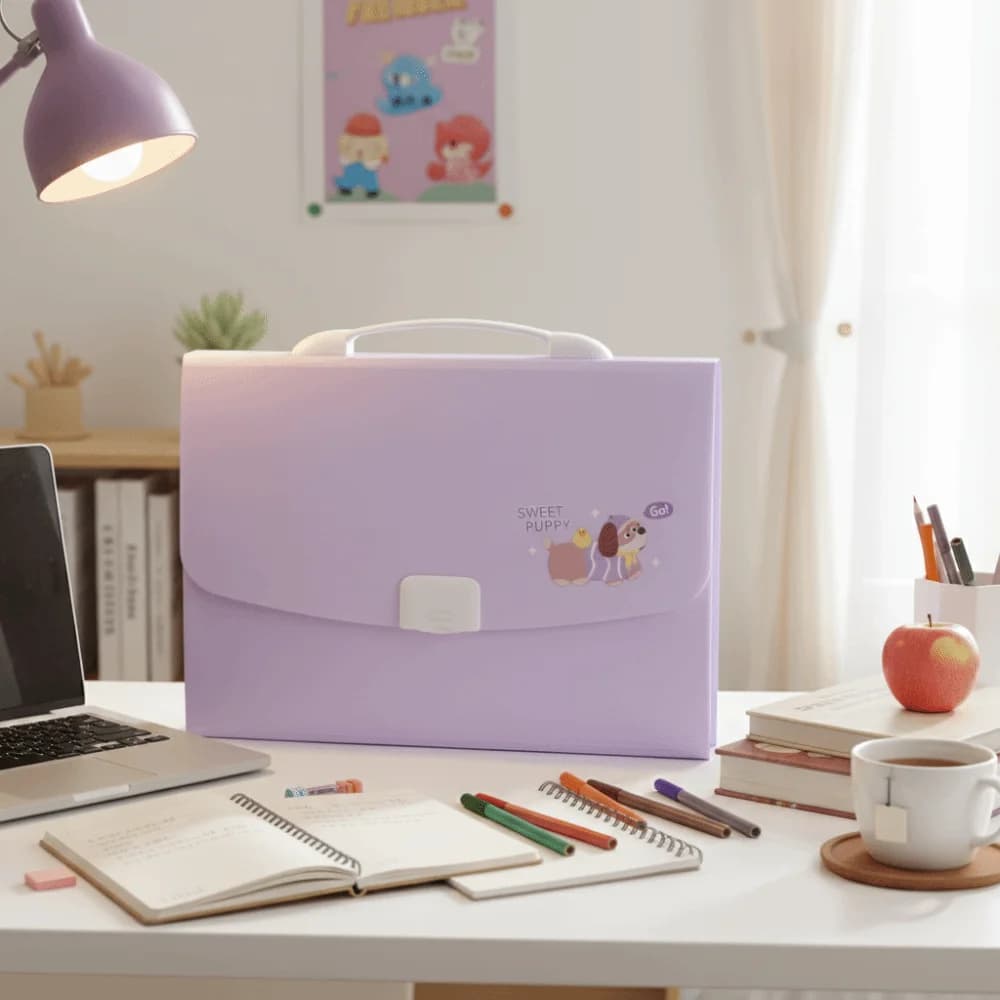 Cartella Portadocumenti Espandibile a 13 Tasche Formato A4, Organizzatore Multistrato per Documenti, Grande Capacità con Maniglia, Borsa Portatile