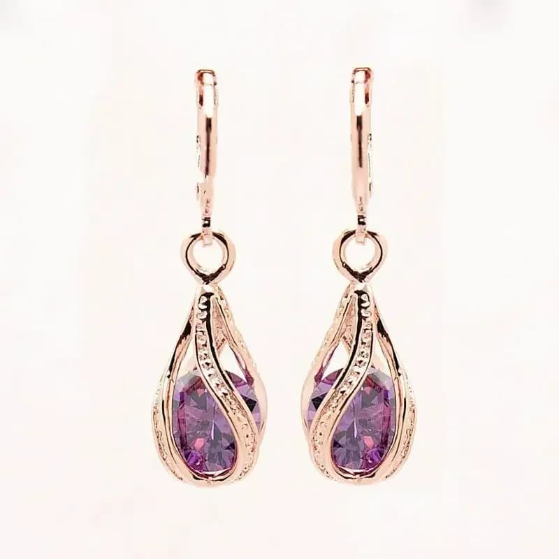 Hollow Waterdrop Zircon Earrings, Fashionable and Simple, Versatile, Waterdrop Hollow Round Zircon Earrings