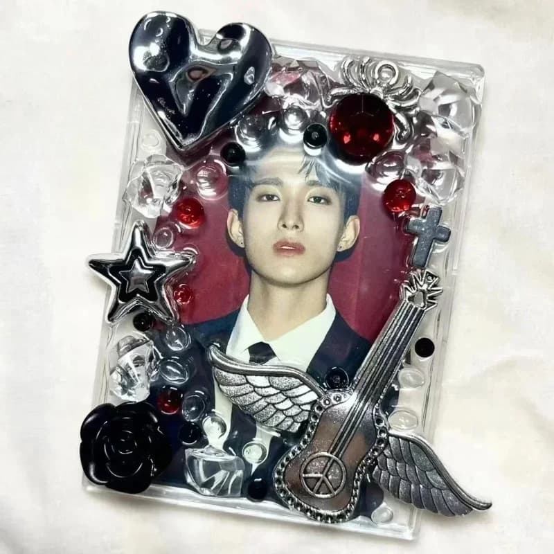 Cornici per foto a stella colorate realizzate a mano Custodia per carte Kpop carina per biglietti fotografici da 3 pollici Visualizzazione di immagini dolci Visualizzazione di foto idol