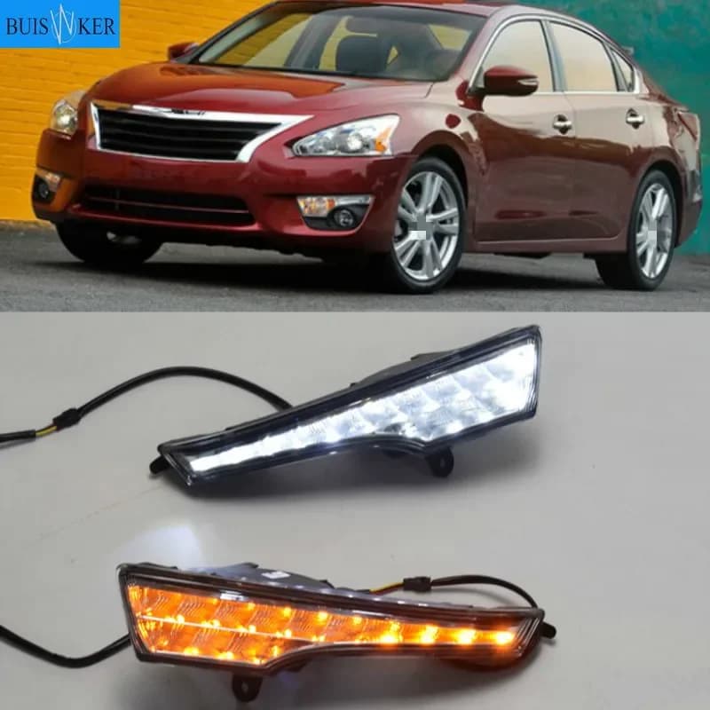 Auto 1 paio DRL per Nissan Teana Altima 2013 2014 2015 2016 luci di marcia diurna copertura fendinebbia faro 12V luce diurna