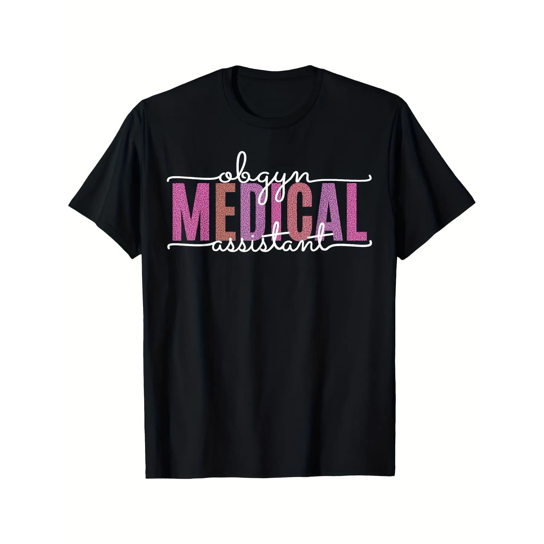 OB GYN Medical Assistant T-Shirt Men's Casual Cotton Graphic Tee Soft Breathable Crew Neck Short Sleeve Printed Summer Top