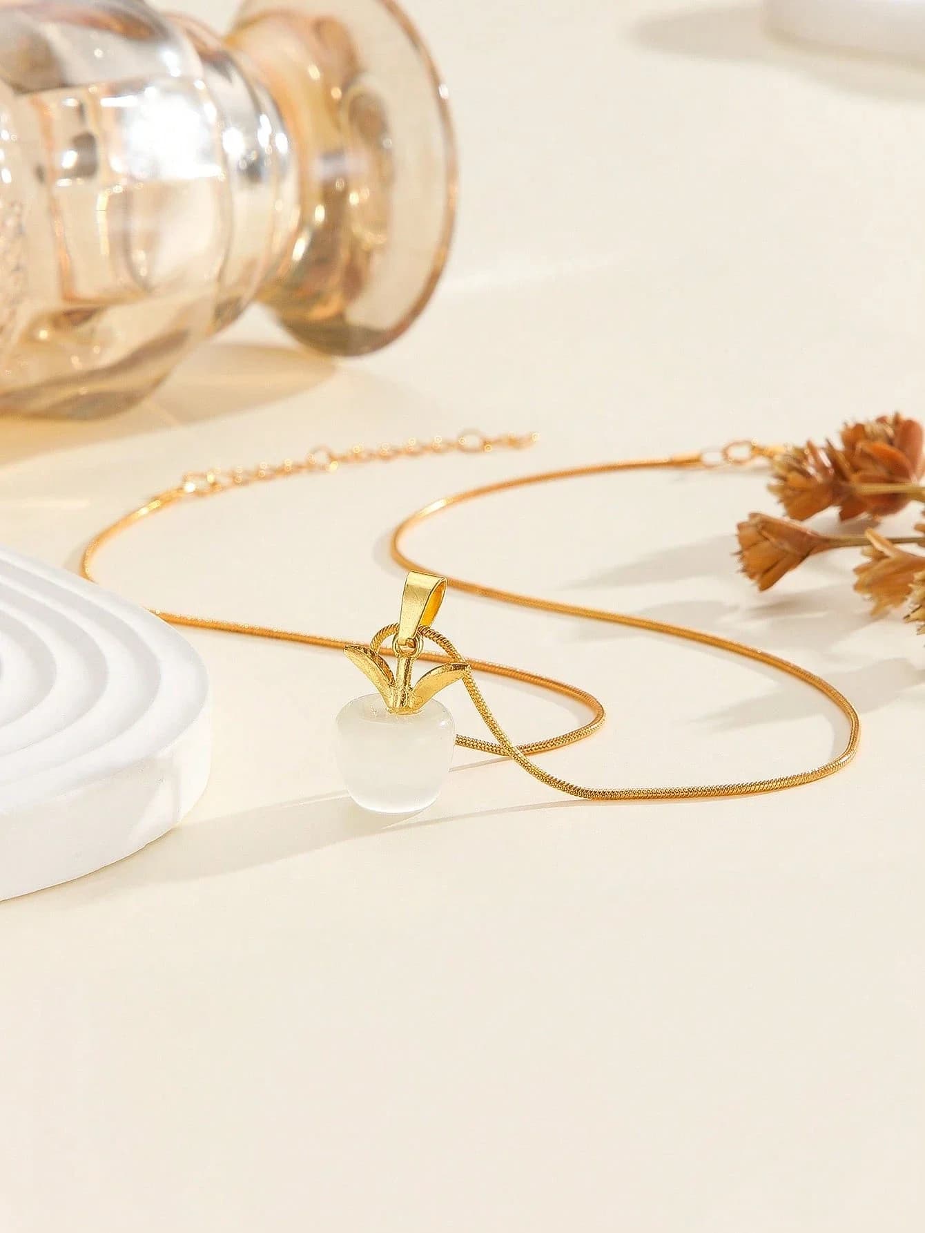 Set di 2 collane con ciondolo a forma di cuore, gioielli in pietre semipreziose naturali per donna
