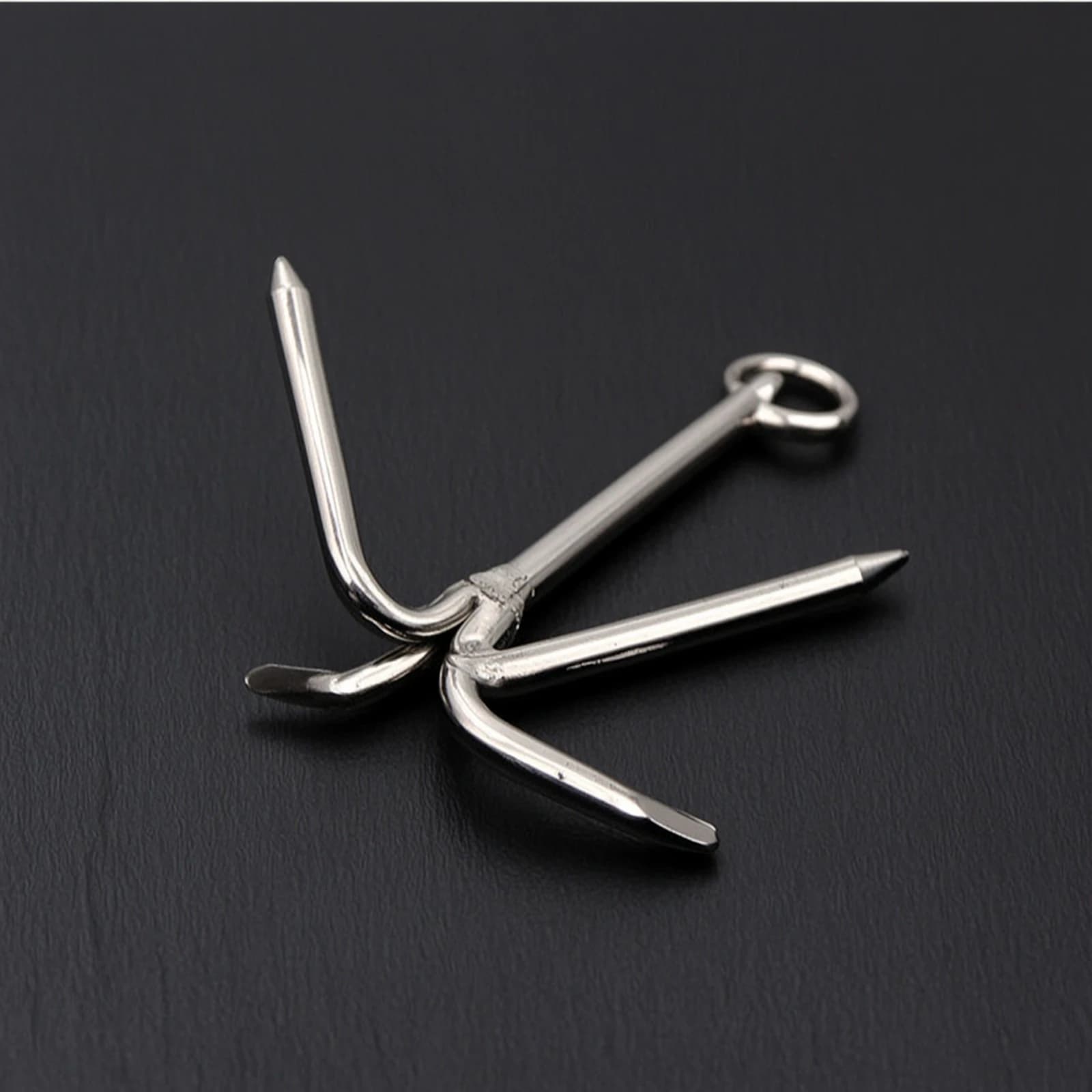 Folding Boat Anchor Polished Stainless Steel Folding Anchor Portable Heavy-Duty for Boaters, Boats, Yachts