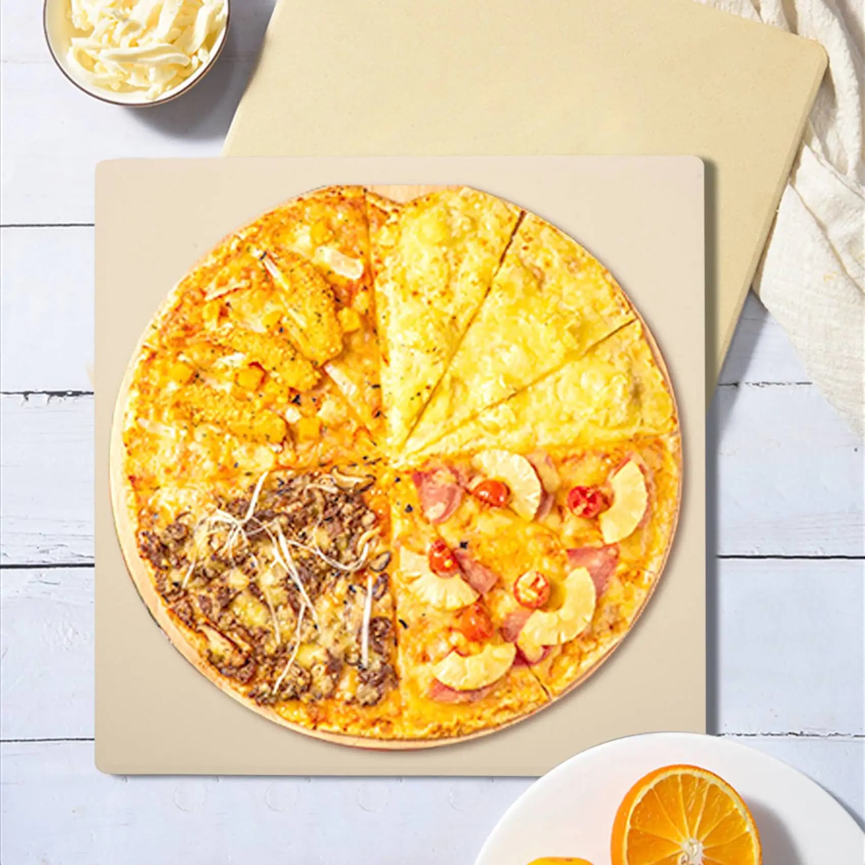 Pietra per pizza per cucinare cuocere alla griglia Strumenti per pizza per forno e barbecue Grill Bakeware Vassoio per pane Lastra da cucina 305x305x10 mm