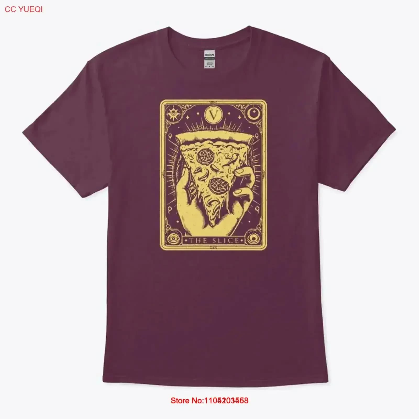 The Slice Funny Pizza Tarocchi Card T-shirt vintage Lavato Elegante Abiti firmati morbidi Leggermente streetwear Casual vintage