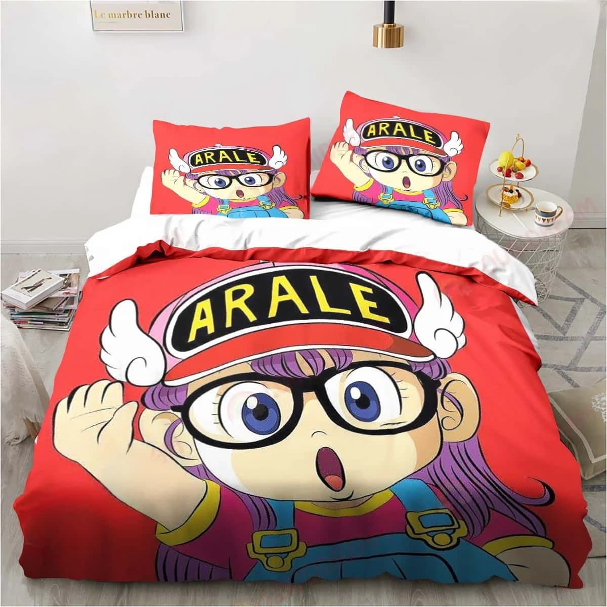 3D Cartoon DR S-Slump Arale 2/3 pezzi Set biancheria da letto Lenzuolo King Twin Set biancheria da letto matrimoniale per bambini Set copripiumino in microfibra o poliestere