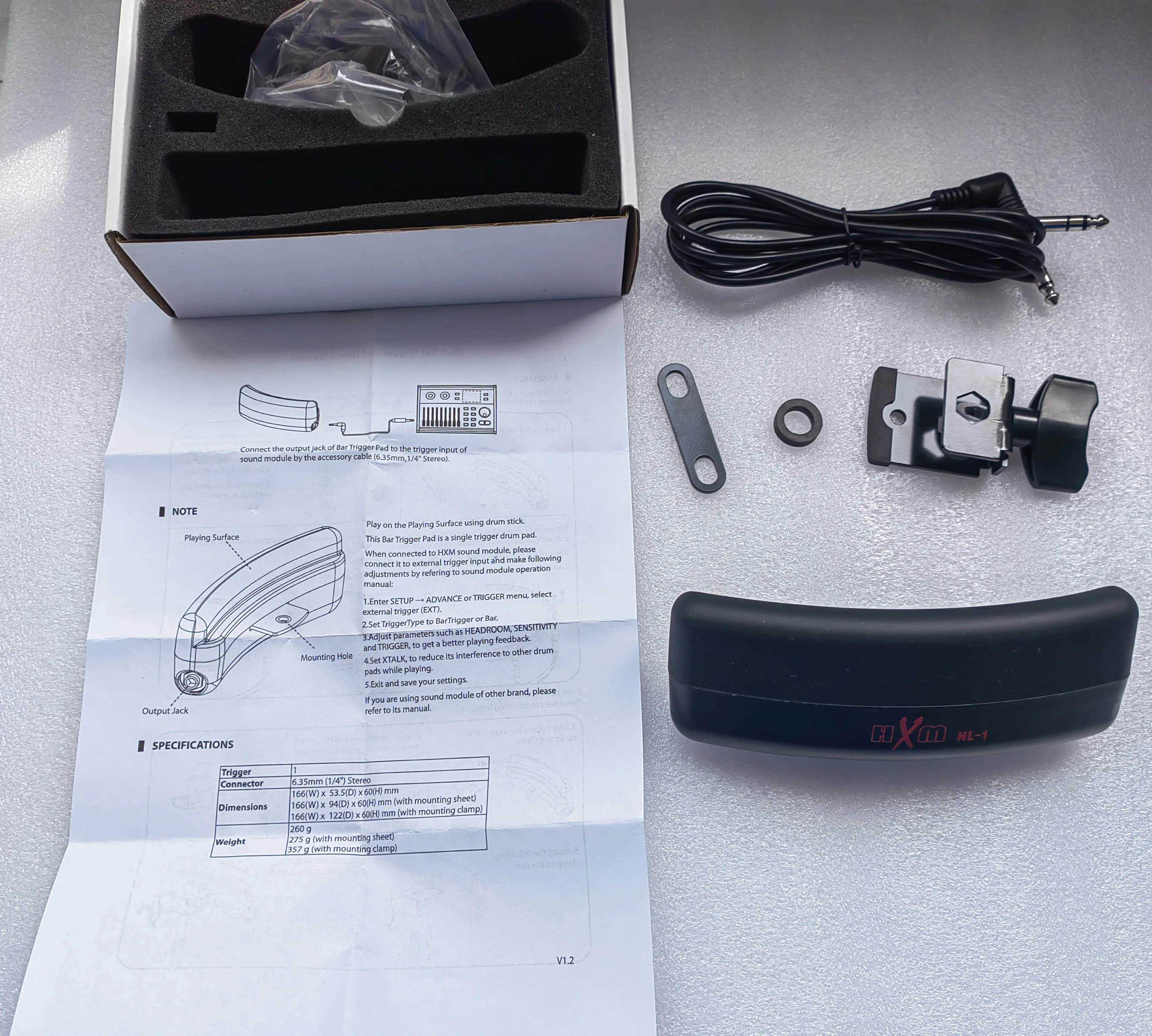 HXM Drum Trigger Pad NL-1 Include Holder & Bolts