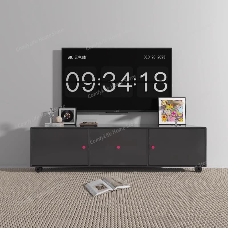 Tavolino TV di design per film e TV, organizer da pavimento per monitor, tavolino TV per casa delle bambole, mobile porta altoparlanti, mobili unici