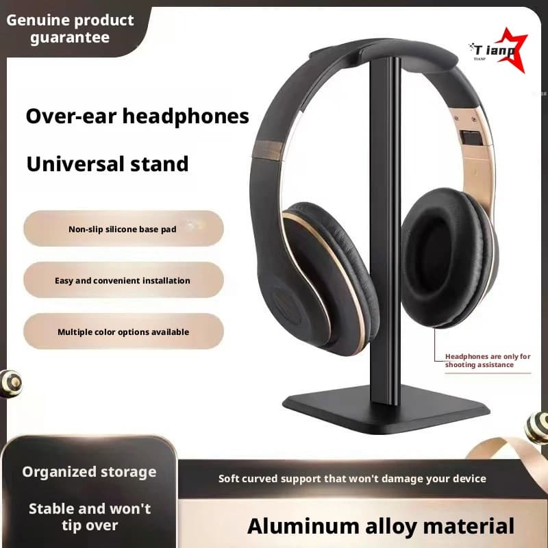 Aluminum Alloy Headphone Stand Creative Minimalist Desktop Holder for Over-ear Headset and Mic Storage Rack