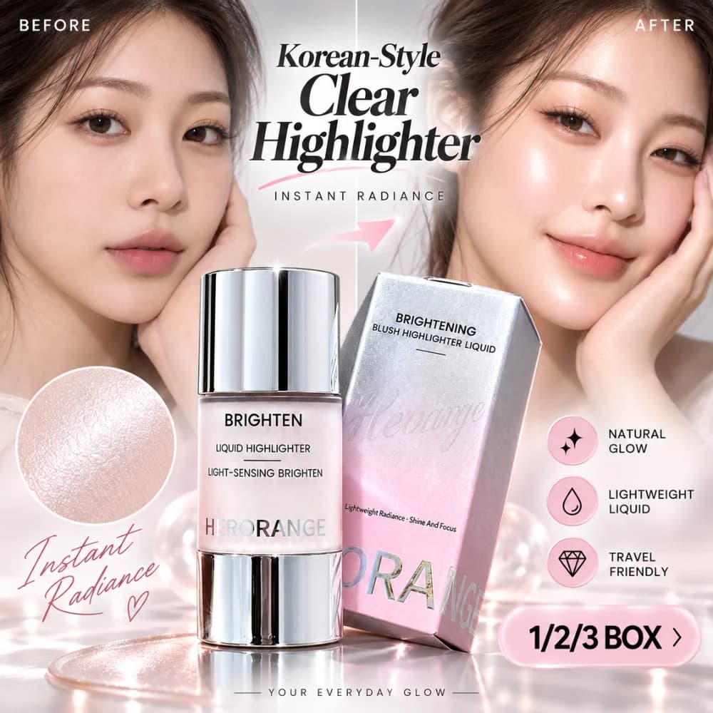 Liquid Highlighter Blush 2 in 1 Dewy Glow Cheek Tint Precision Nozzle Light Reflecting Shimmer Natural Facial Makeup