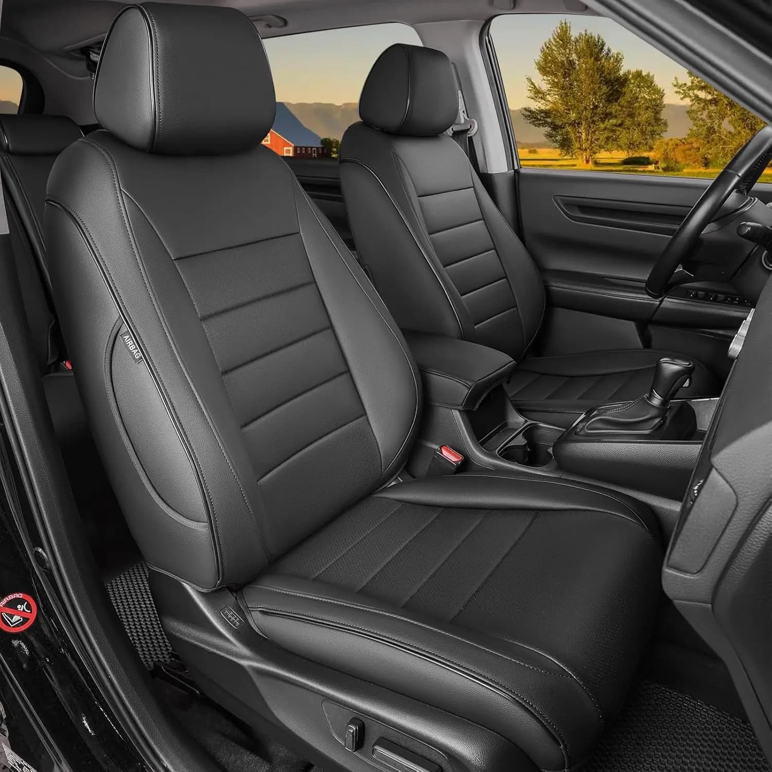 Size Covers for Honda CR-V Models 2023-2026, Black Leather - Easy to Install and Clean